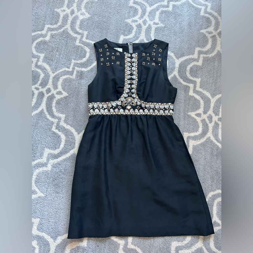 Tibi Size 2 Black Silk Mini Dress - Picture 2 of 7